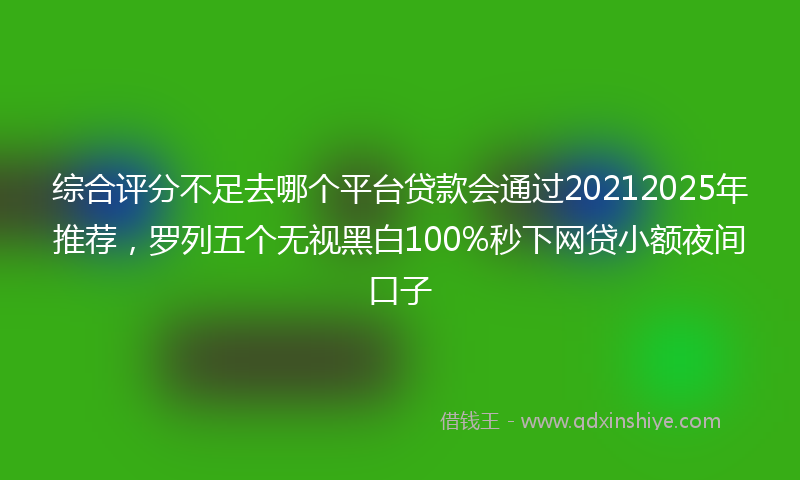 综合评分不足去哪个平台贷款会通过20212025年推荐，罗列五个无视黑白100%秒下网贷小额夜间口子