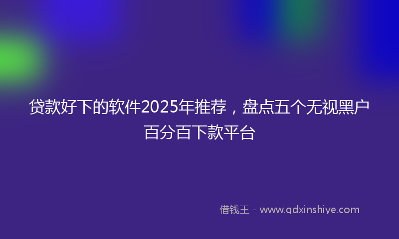 贷款好下的软件2025年推荐，盘点五个无视黑户百分百下款平台