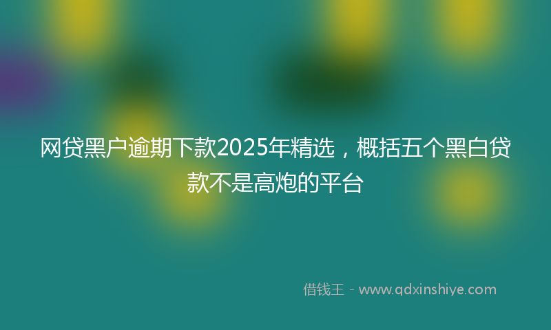 网贷黑户逾期下款2025年精选，概括五个黑白贷款不是高炮的平台