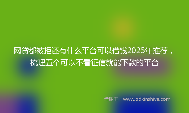 网贷都被拒还有什么平台可以借钱2025年推荐，梳理五个可以不看征信就能下款的平台