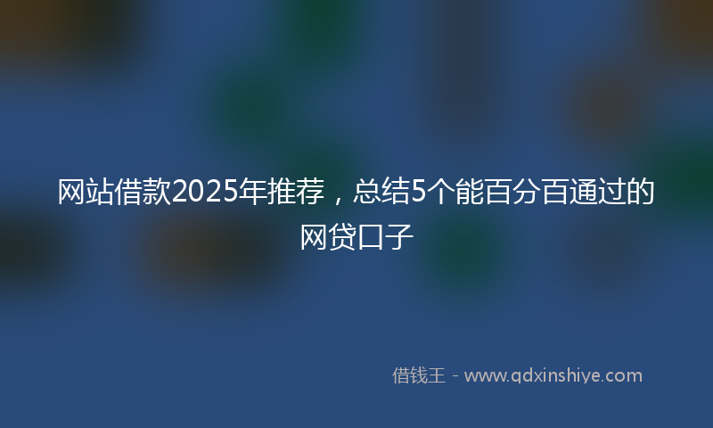 网站借款2025年推荐，总结5个能百分百通过的网贷口子