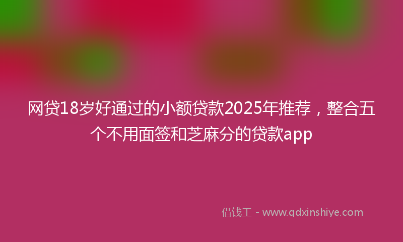 网贷18岁好通过的小额贷款2025年推荐，整合五个不用面签和芝麻分的贷款app