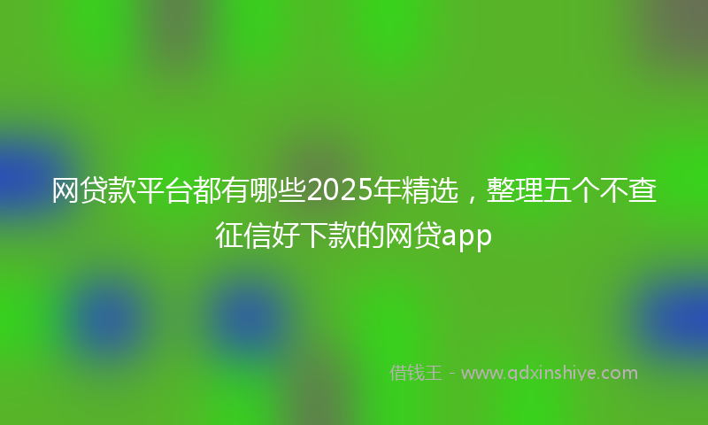 网贷款平台都有哪些2025年精选，整理五个不查征信好下款的网贷app