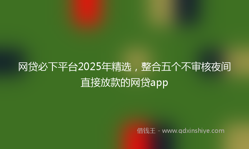 网贷必下平台2025年精选，整合五个不审核夜间直接放款的网贷app