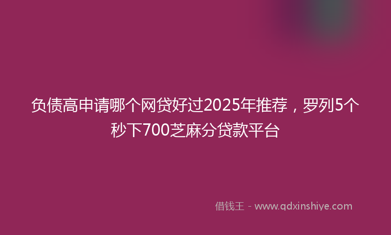 负债高申请哪个网贷好过2025年推荐，罗列5个秒下700芝麻分贷款平台
