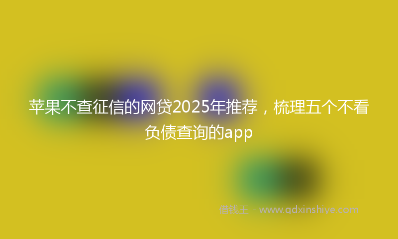 苹果不查征信的网贷2025年推荐，梳理五个不看负债查询的app