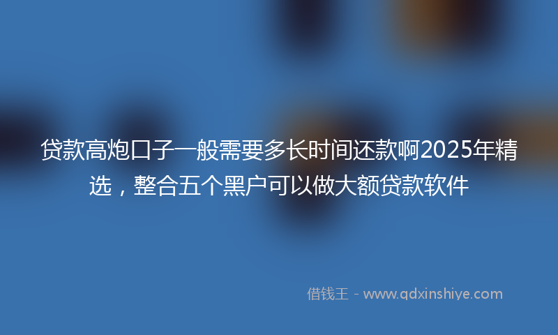 贷款高炮口子一般需要多长时间还款啊2025年精选，整合五个黑户可以做大额贷款软件