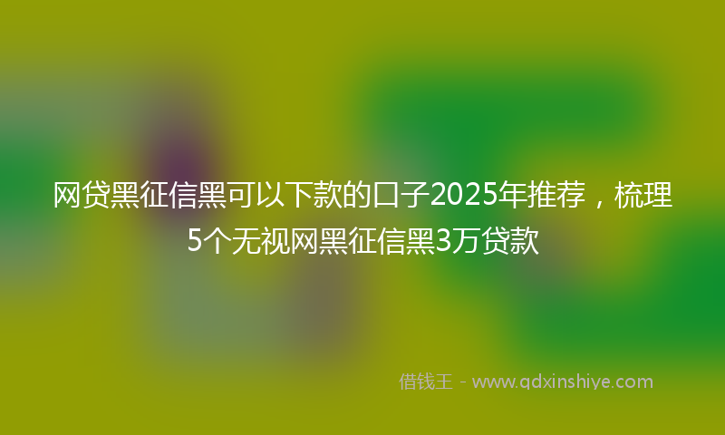 网贷黑征信黑可以下款的口子2025年推荐，梳理5个无视网黑征信黑3万贷款
