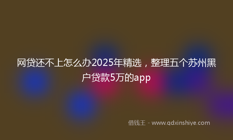 网贷还不上怎么办2025年精选，整理五个苏州黑户贷款5万的app