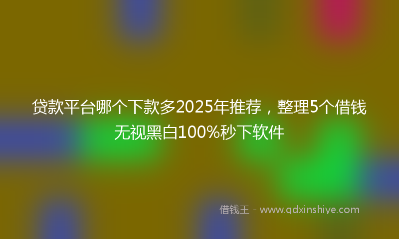 贷款平台哪个下款多2025年推荐，整理5个借钱无视黑白100%秒下软件