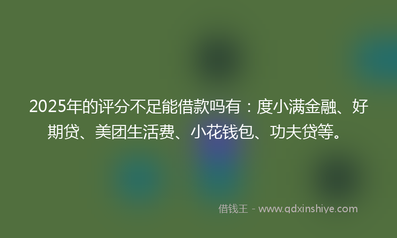 2025年的评分不足能借款吗有：度小满金融、好期贷、美团生活费、小花钱包、功夫贷等。