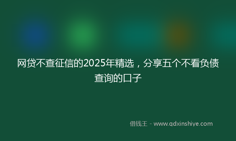 网贷不查征信的2025年精选，分享五个不看负债查询的口子