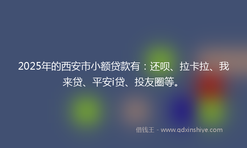 2025年的西安市小额贷款有：还呗、拉卡拉、我来贷、平安i贷、投友圈等。