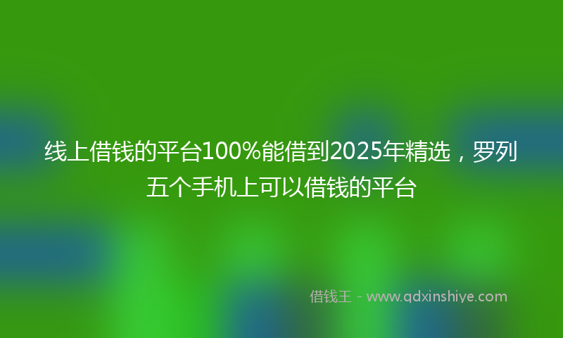线上借钱的平台100%能借到2025年精选，罗列五个手机上可以借钱的平台