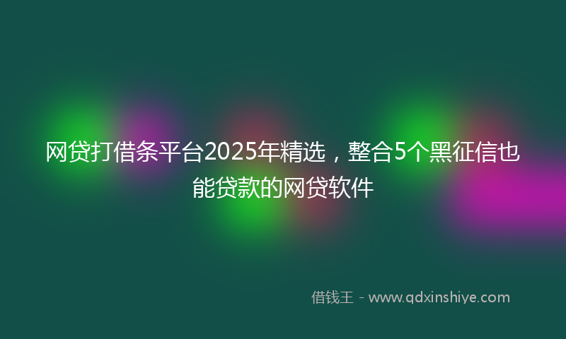 网贷打借条平台2025年精选，整合5个黑征信也能贷款的网贷软件