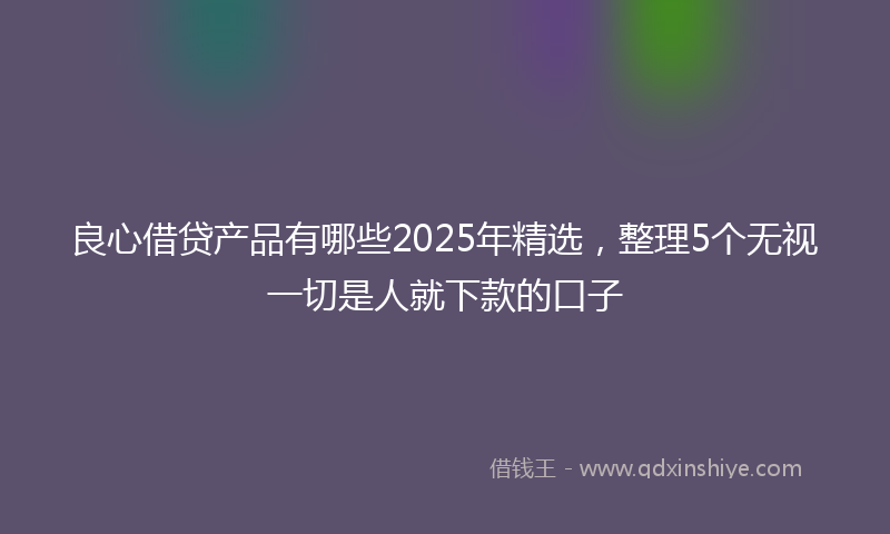 良心借贷产品有哪些2025年精选，整理5个无视一切是人就下款的口子