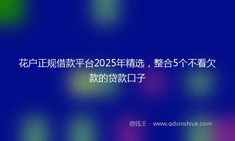 花户正规借款平台2025年精选，整合5个不看欠款的贷款口子