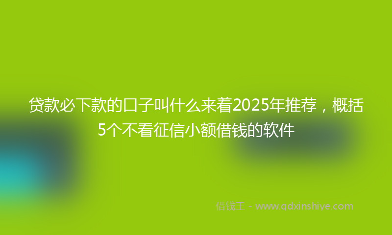 贷款必下款的口子叫什么来着2025年推荐，概括5个不看征信小额借钱的软件