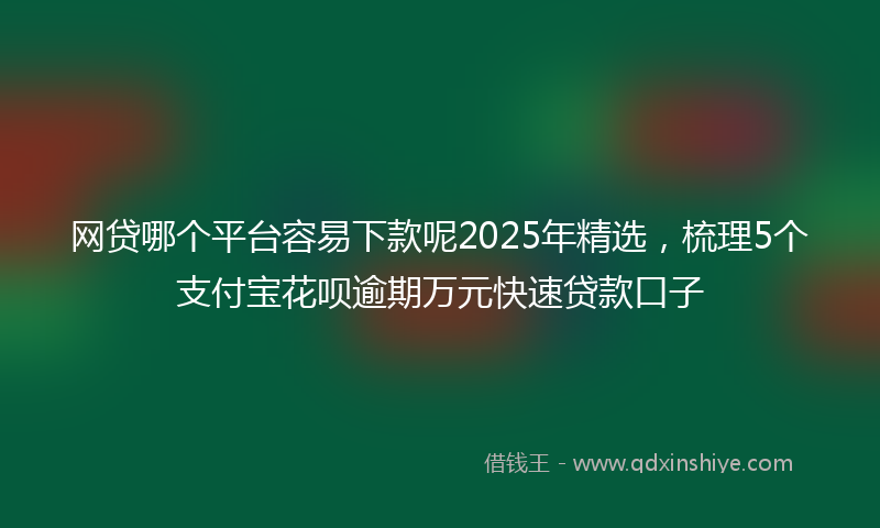 网贷哪个平台容易下款呢2025年精选，梳理5个支付宝花呗逾期万元快速贷款口子