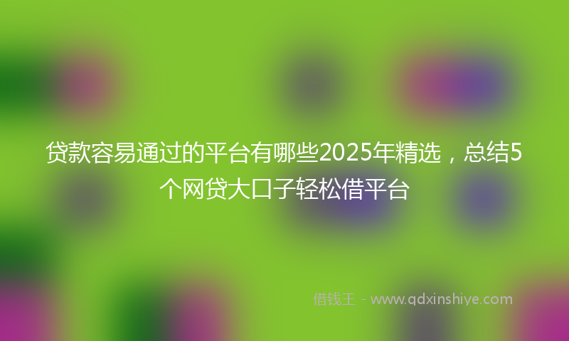 贷款容易通过的平台有哪些2025年精选，总结5个网贷大口子轻松借平台