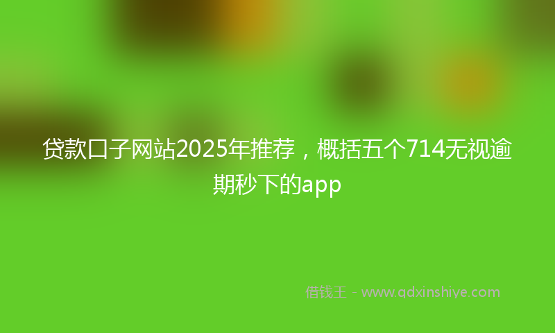 贷款口子网站2025年推荐，概括五个714无视逾期秒下的app