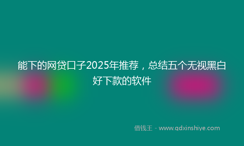 能下的网贷口子2025年推荐，总结五个无视黑白好下款的软件