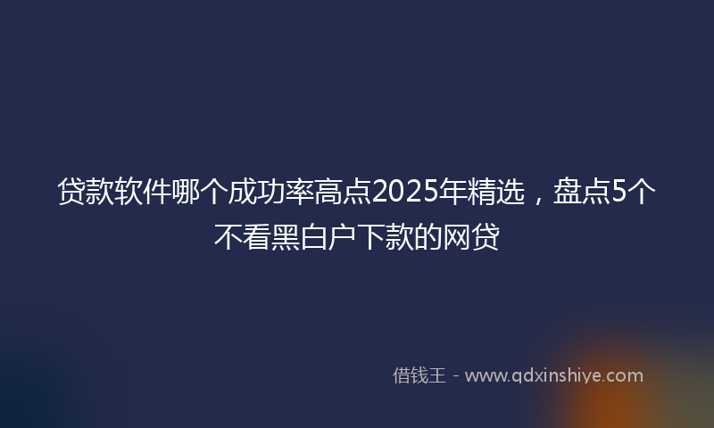 贷款软件哪个成功率高点2025年精选，盘点5个不看黑白户下款的网贷