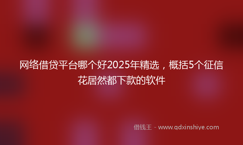 网络借贷平台哪个好2025年精选，概括5个征信花居然都下款的软件
