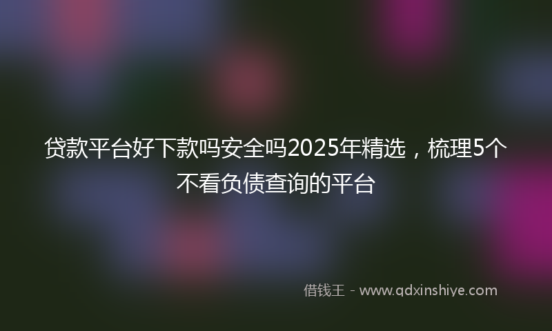 贷款平台好下款吗安全吗2025年精选，梳理5个不看负债查询的平台
