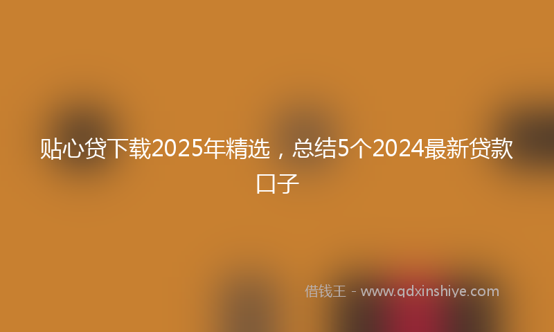 贴心贷下载2025年精选，总结5个2024最新贷款口子