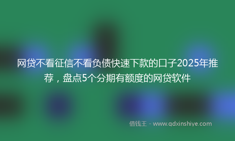 网贷不看征信不看负债快速下款的口子2025年推荐，盘点5个分期有额度的网贷软件