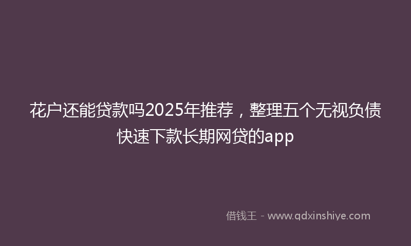 花户还能贷款吗2025年推荐，整理五个无视负债快速下款长期网贷的app