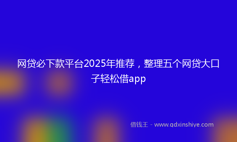 网贷必下款平台2025年推荐，整理五个网贷大口子轻松借app