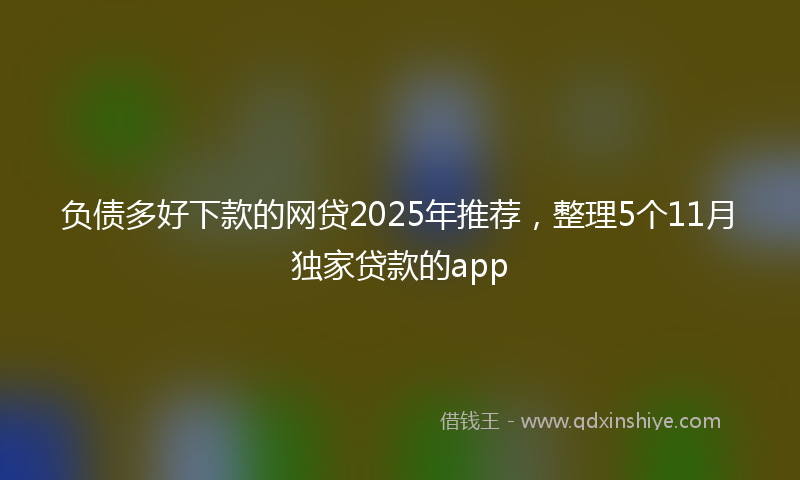 负债多好下款的网贷2025年推荐，整理5个11月独家贷款的app