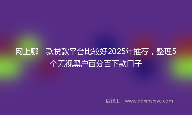 网上哪一款贷款平台比较好2025年推荐，整理5个无视黑户百分百下款口子