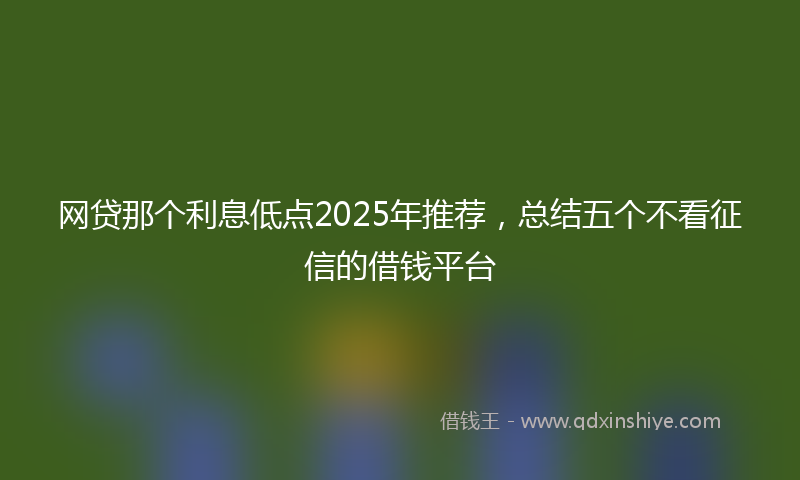 网贷那个利息低点2025年推荐，总结五个不看征信的借钱平台