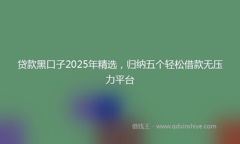 贷款黑口子2025年精选，归纳五个轻松借款无压力平台