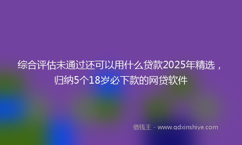 综合评估未通过还可以用什么贷款2025年精选，归纳5个18岁必下款的网贷软件
