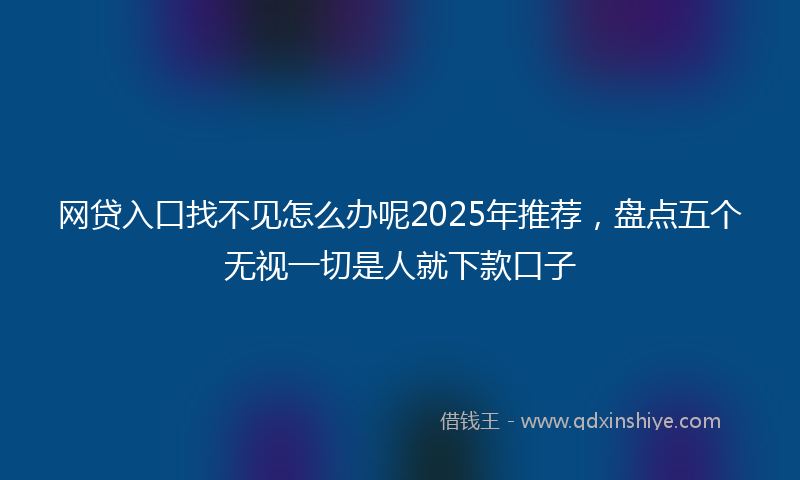 网贷入口找不见怎么办呢2025年推荐，盘点五个无视一切是人就下款口子