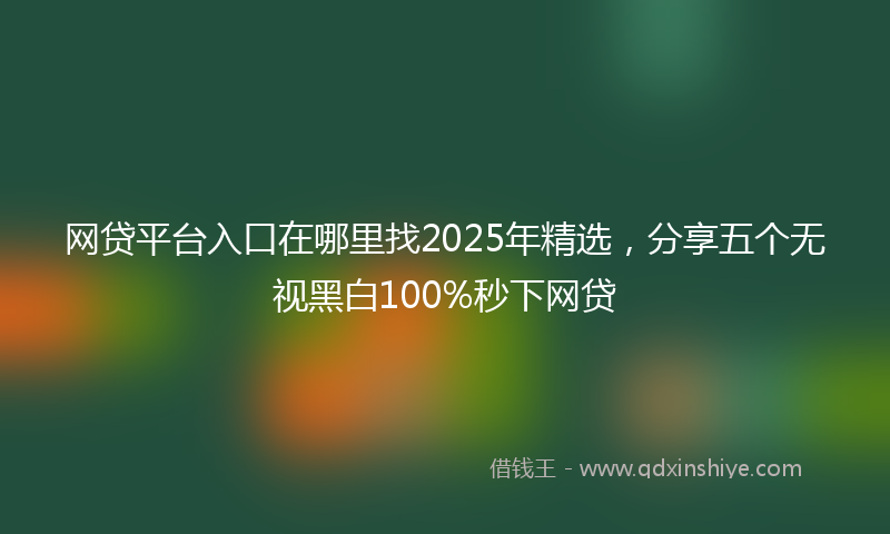 网贷平台入口在哪里找2025年精选，分享五个无视黑白100%秒下网贷