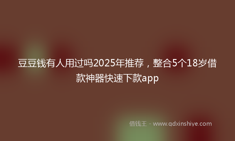 豆豆钱有人用过吗2025年推荐，整合5个18岁借款神器快速下款app