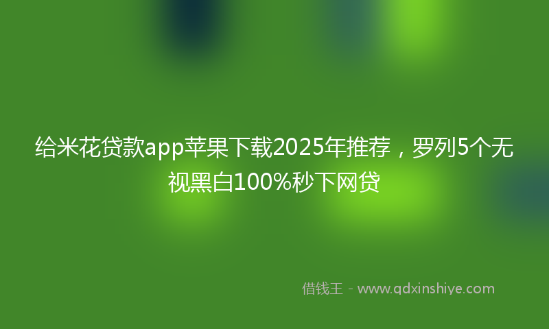 给米花贷款app苹果下载2025年推荐，罗列5个无视黑白100%秒下网贷