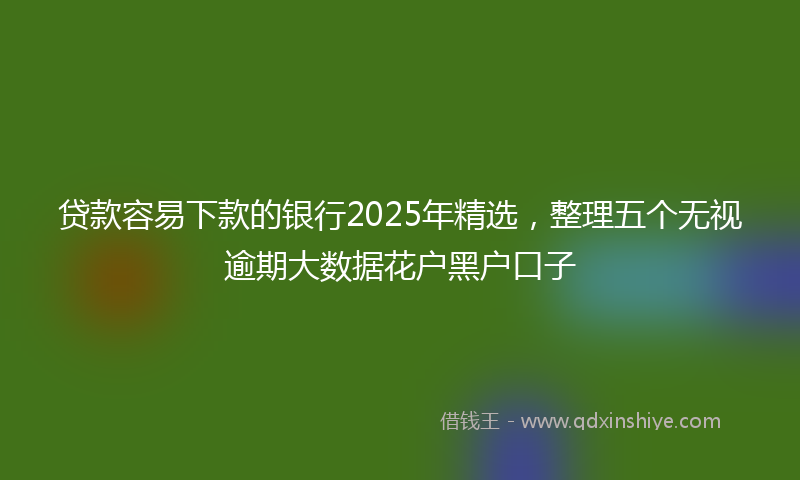 贷款容易下款的银行2025年精选，整理五个无视逾期大数据花户黑户口子