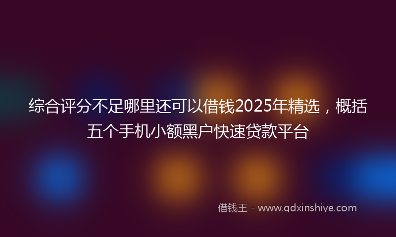 综合评分不足哪里还可以借钱2025年精选，概括五个手机小额黑户快速贷款平台