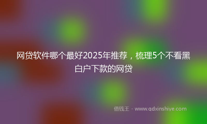 网贷软件哪个最好2025年推荐，梳理5个不看黑白户下款的网贷