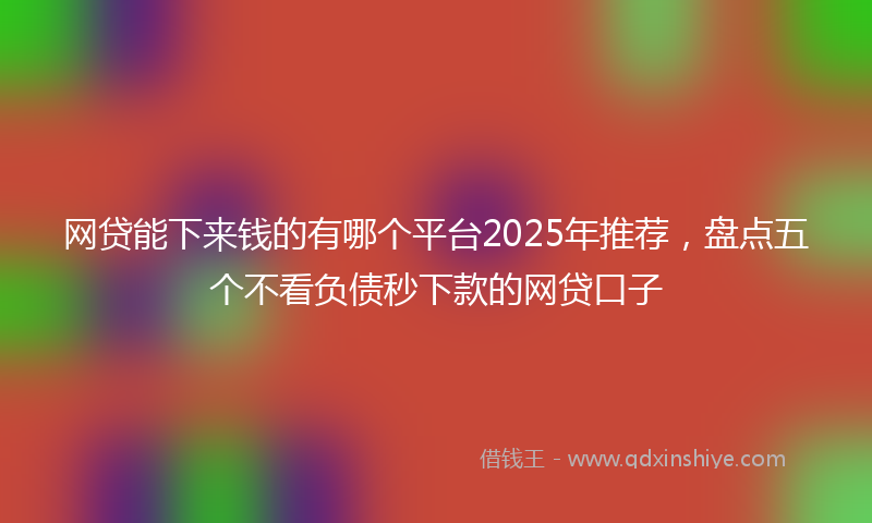 网贷能下来钱的有哪个平台2025年推荐，盘点五个不看负债秒下款的网贷口子