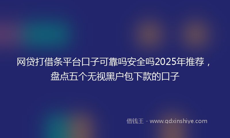 网贷打借条平台口子可靠吗安全吗2025年推荐，盘点五个无视黑户包下款的口子