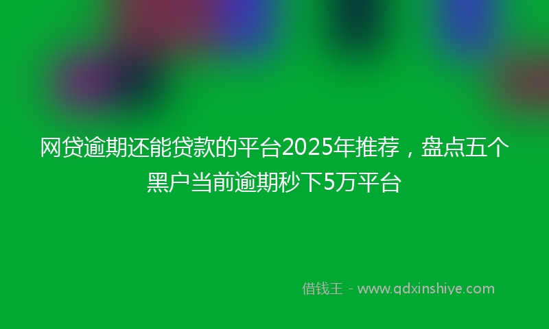 网贷逾期还能贷款的平台2025年推荐，盘点五个黑户当前逾期秒下5万平台