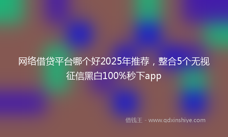 网络借贷平台哪个好2025年推荐，整合5个无视征信黑白100%秒下app