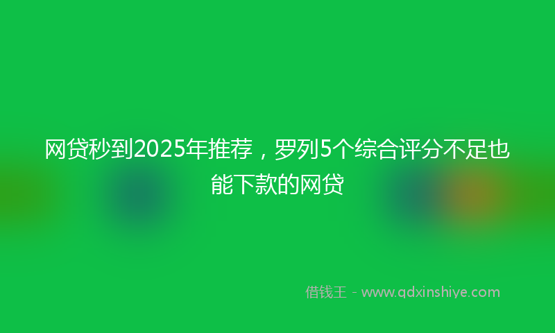 网贷秒到2025年推荐，罗列5个综合评分不足也能下款的网贷